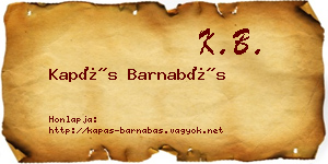 Kapás Barnabás névjegykártya